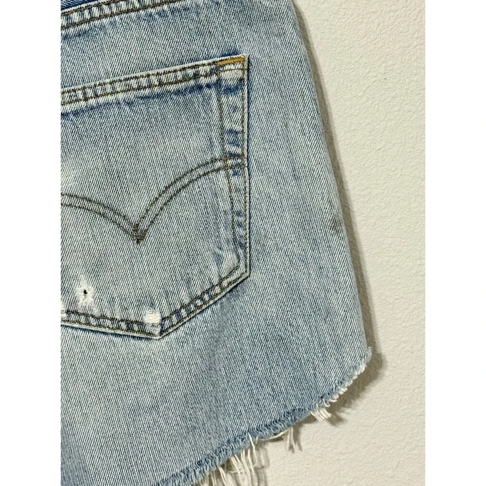 Vtg Levis 501 Cutoff Short Reworked History Repeats Custom Antler Beadwork Sz 34